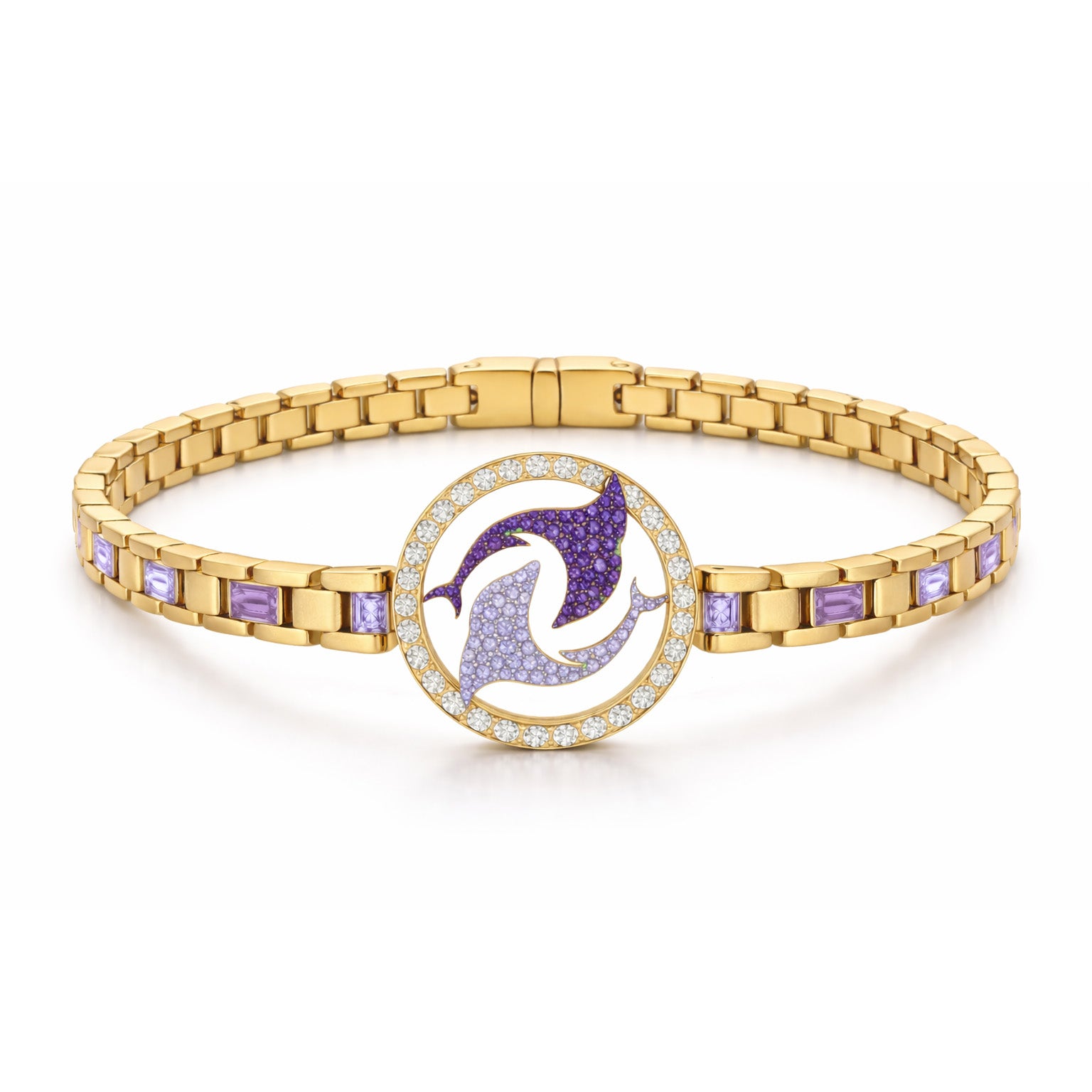 Amethyst Crest Bracelet